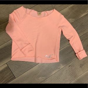 Off the shoulder crop top sweatshirt